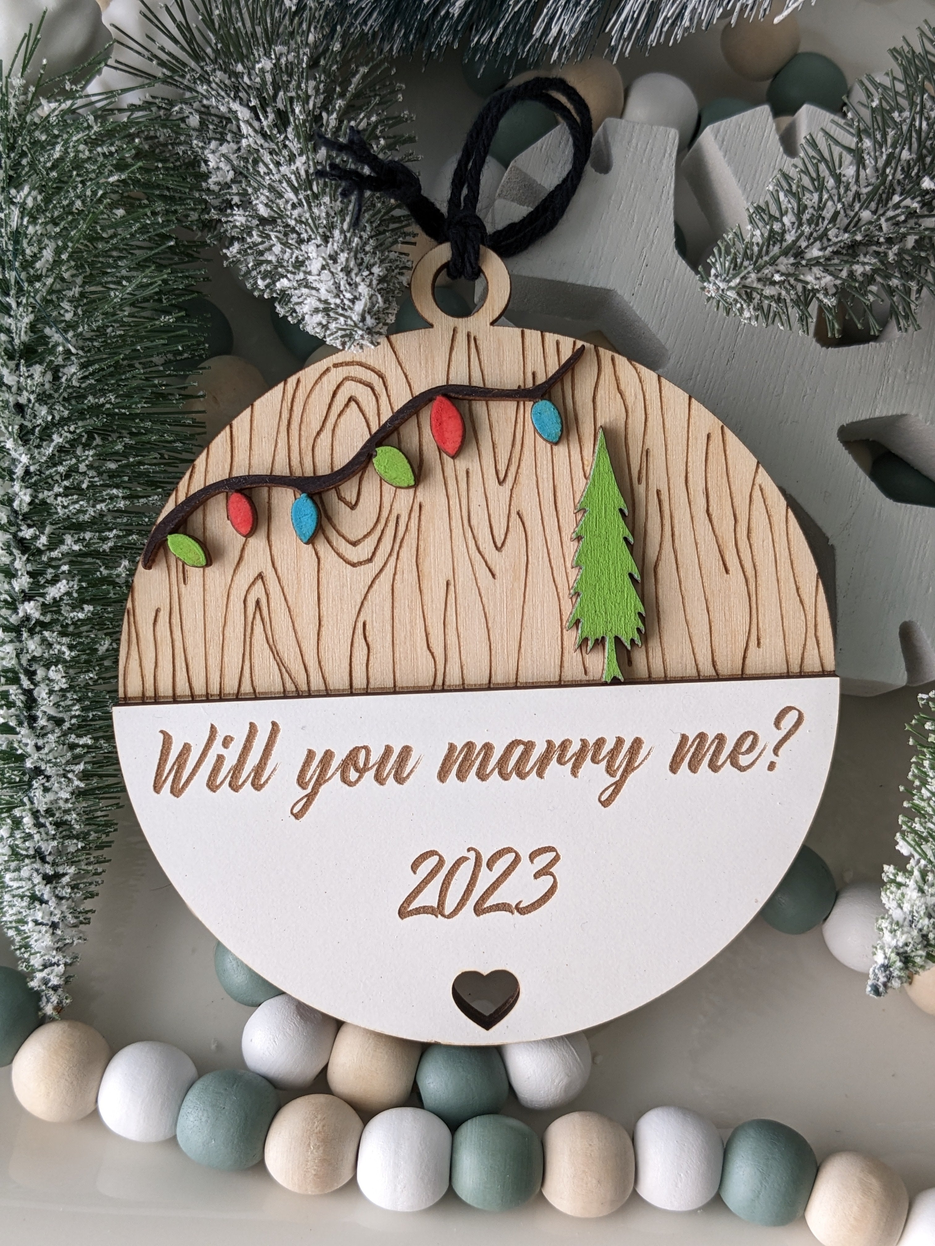 Will You Marry Me 2023 Ornament | Engagement 2023 Ornament | Marry Me 2023 Ornament | Proposal 2023 Ornament | Christmas Proposal 2023