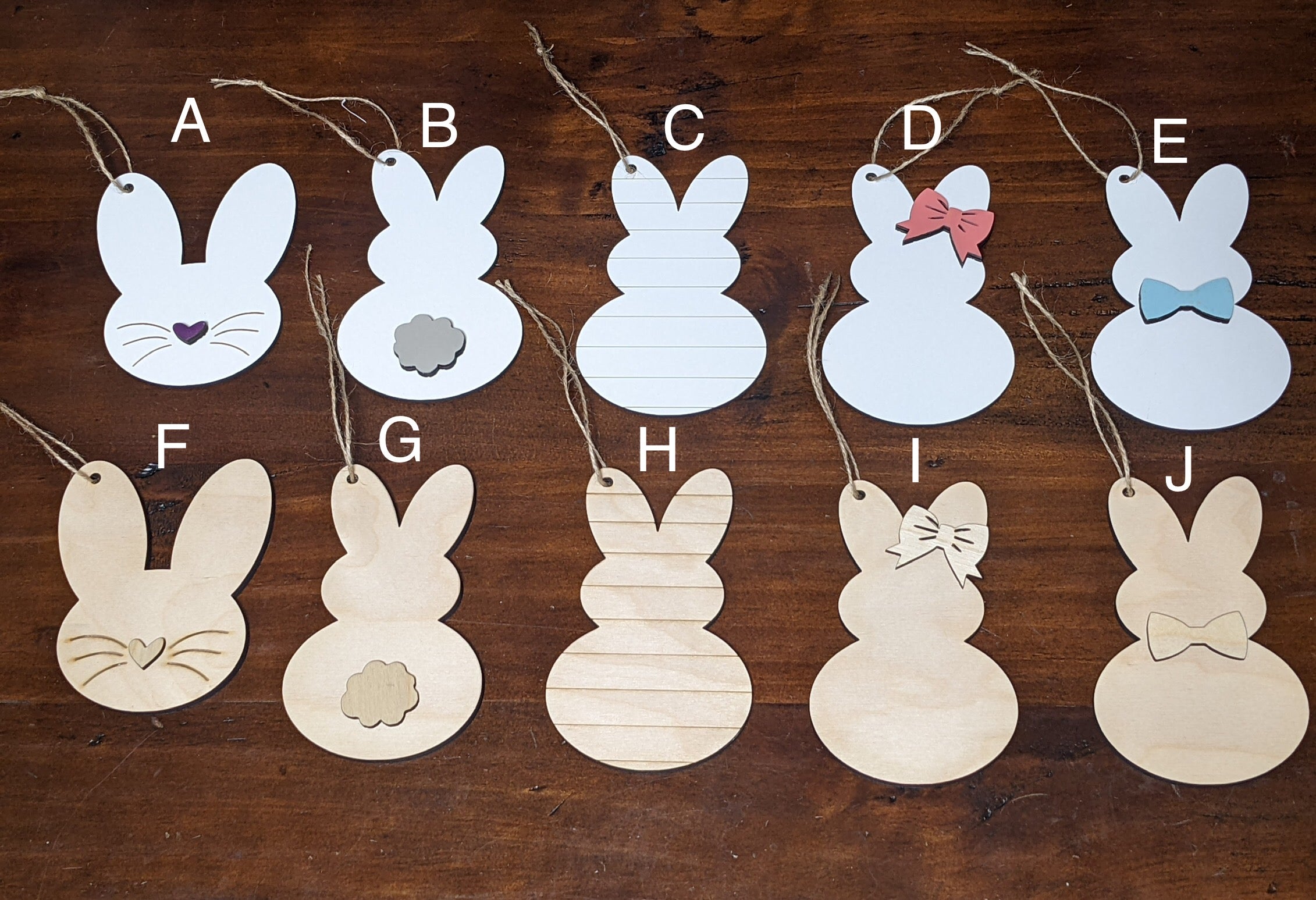 Easter Bunny Basket Tags with Engraved Names