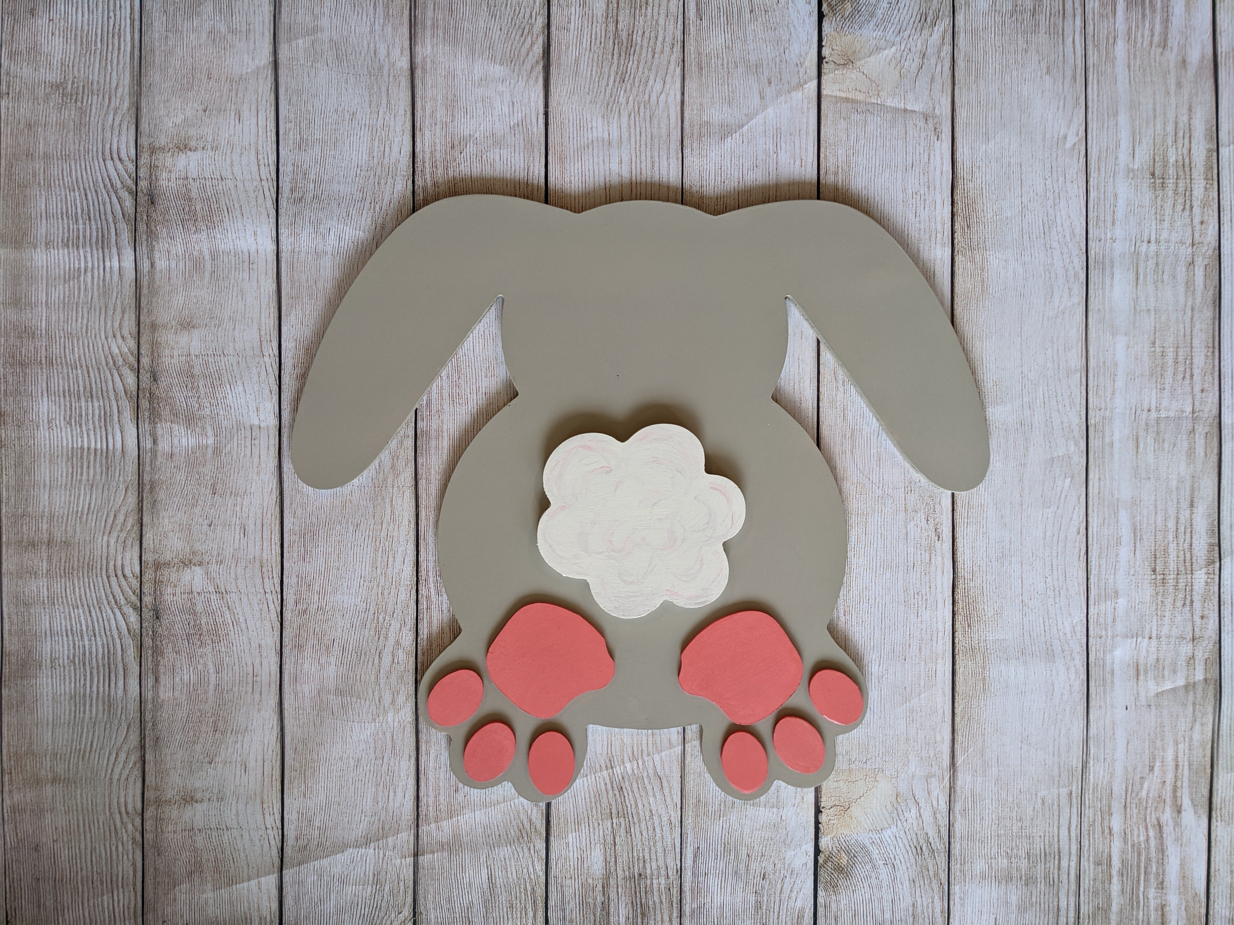 Bunny Cutout with Cotton Tail and Paws