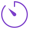 Purple percentage discount icon with a starburst outline.