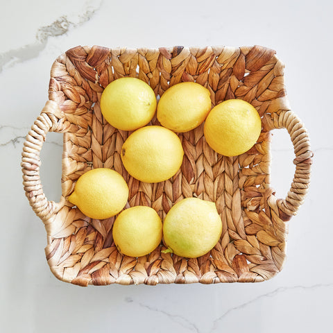 Lemons in a basket.