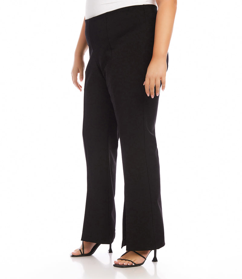 Black Plus Size Front Slit Pants