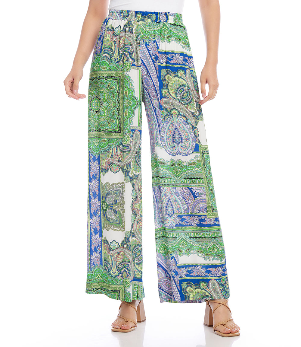 Paisley Plus Size Wide Leg Pants