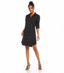 Collared Summer Button Front Pocketed Shirt Dress