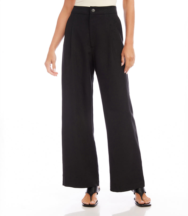 Pompey High Waisted Pleated Pants In Dream Stripe Black | Alice And Olivia