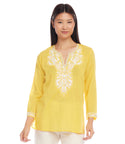 V-neck Embroidered Tunic