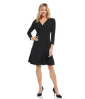 Petite V-neck Faux Wrap Dress