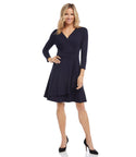 Petite V-neck Faux Wrap Dress