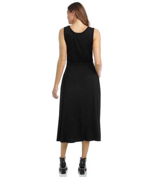 Black Sleeveless Artisan Dress | Karen Kane