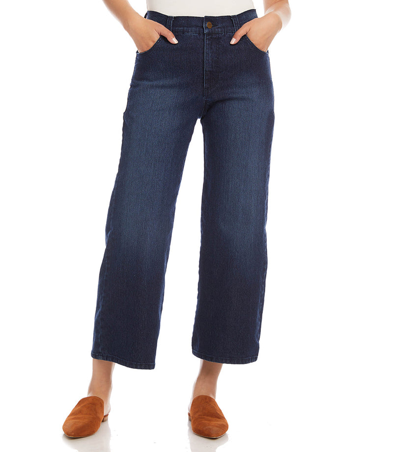 Denim Wide-Leg Jeans | Karen Kane