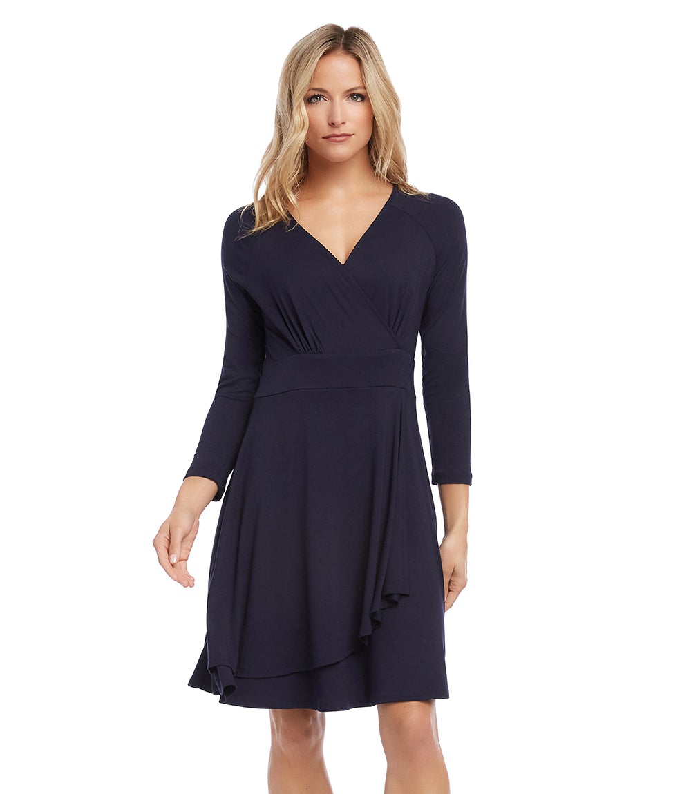 Faux Wrap Drape Dress