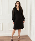 Plus Size Sheath Sheer Sleeves Hidden Back Zipper Sheath Dress/Evening Dress