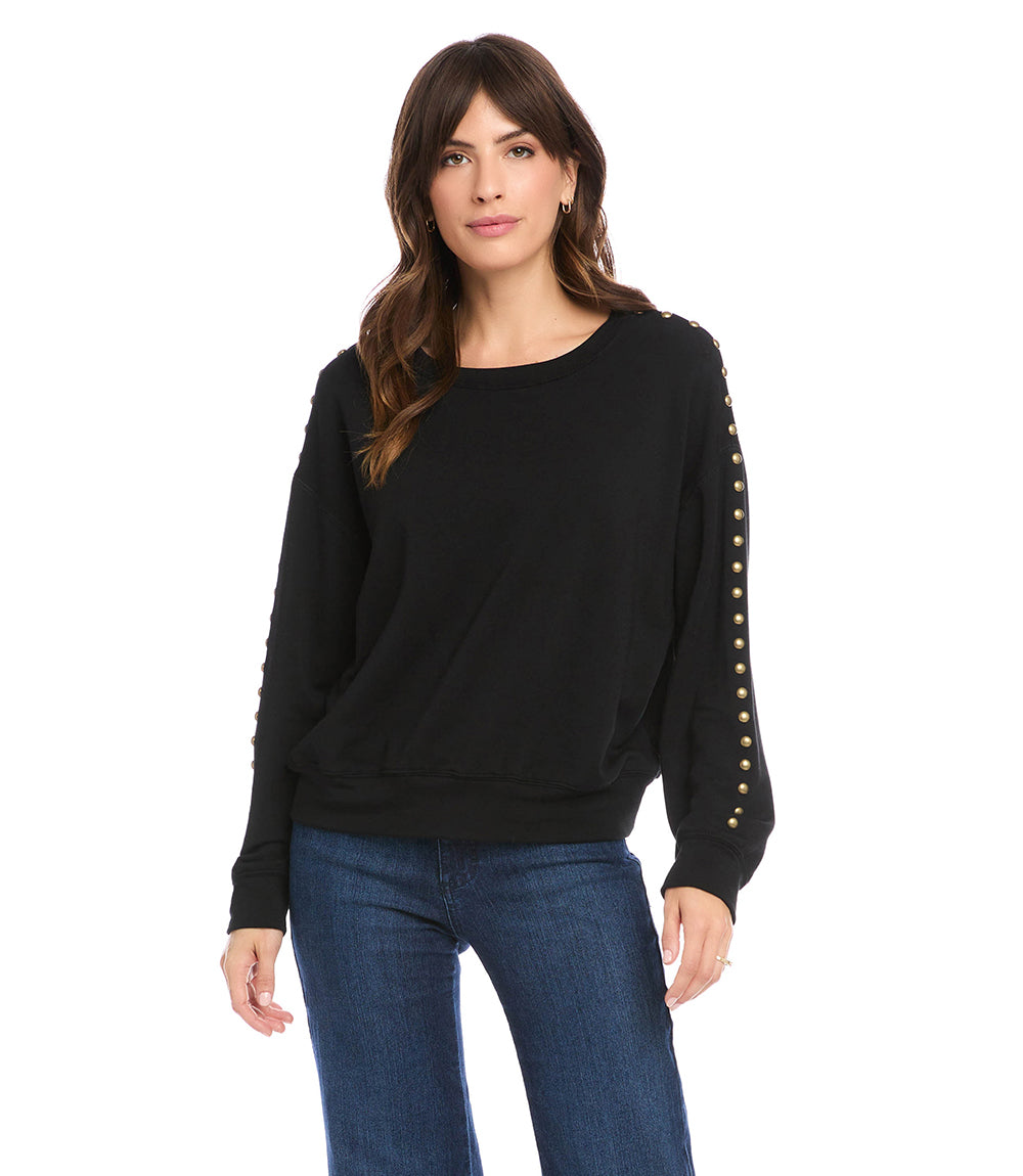  Karen Kane Women's Petite Size Studded Sweatshirt