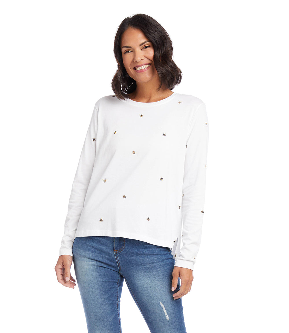  Karen Kane Women's Long Sleeve Honey Bee T-Shirt