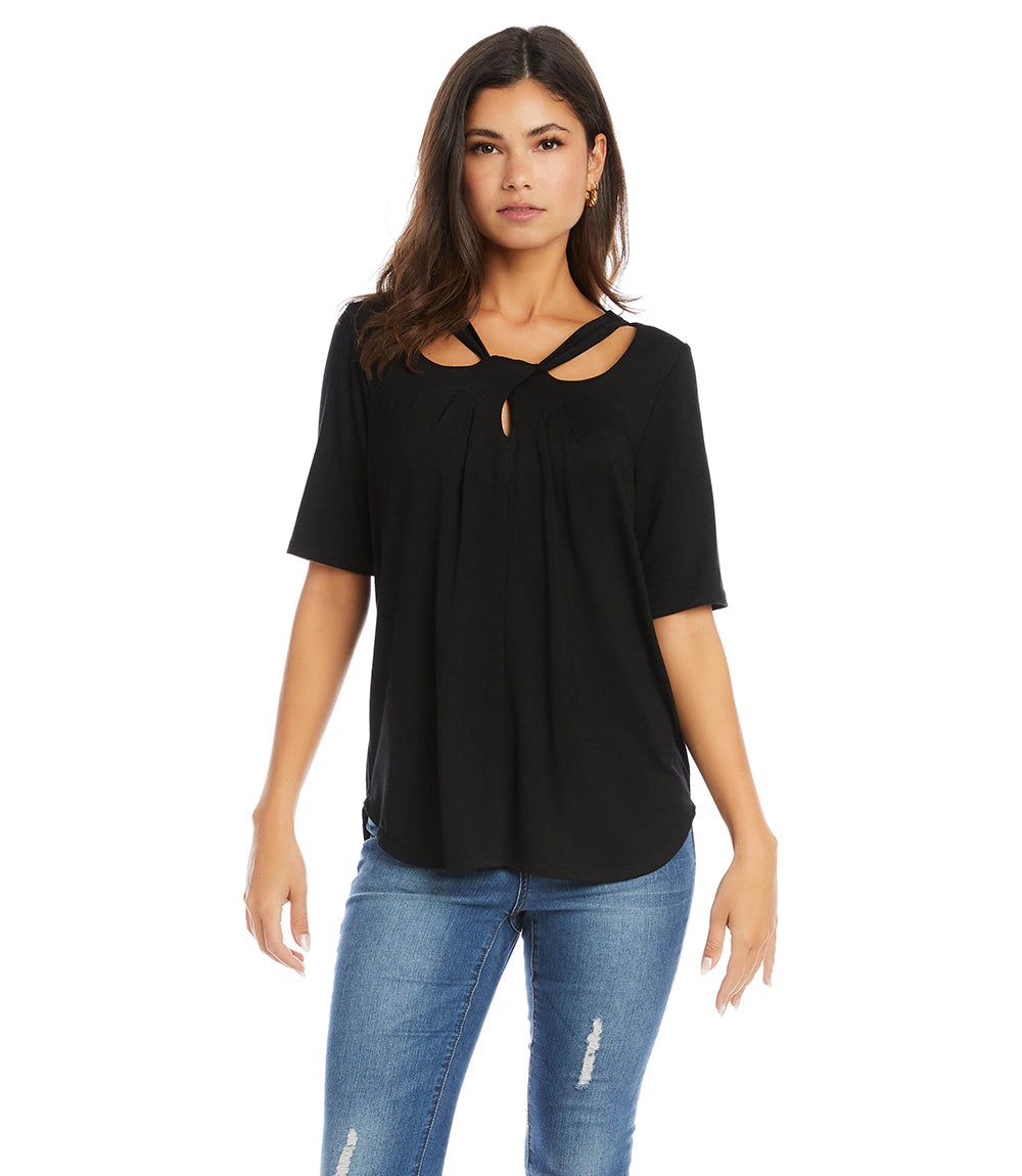  Karen Kane Women's Cut Out Shirttail Top