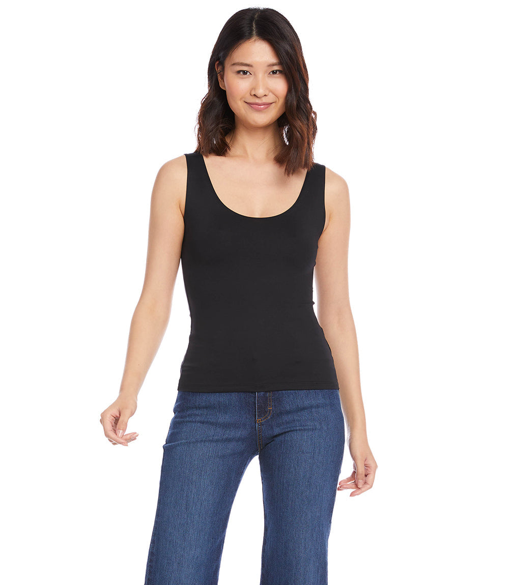 Black Scoop Tank | Karen Kane