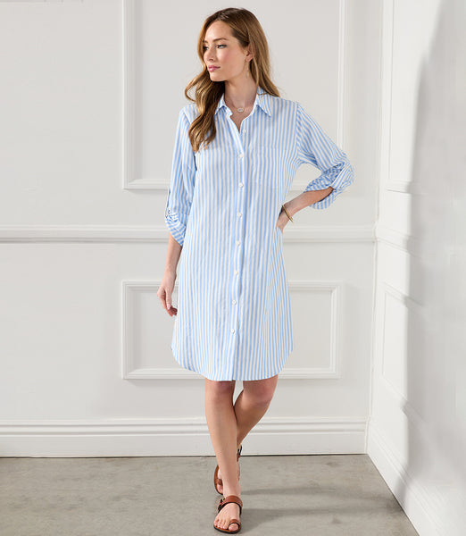 Stripe Stripe Shirtdress | Karen Kane