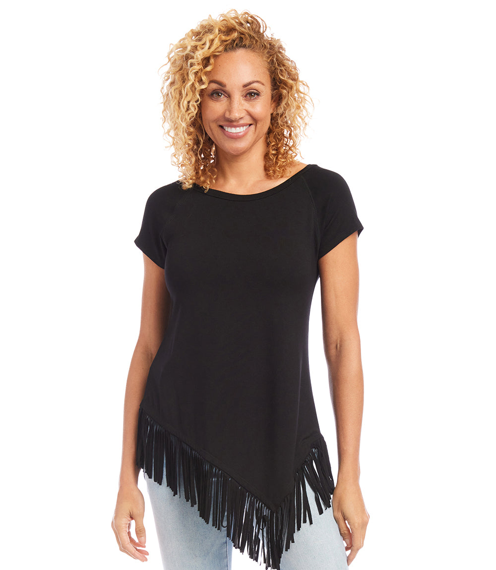 Black REFLECTION Full Fringe T-Shirt