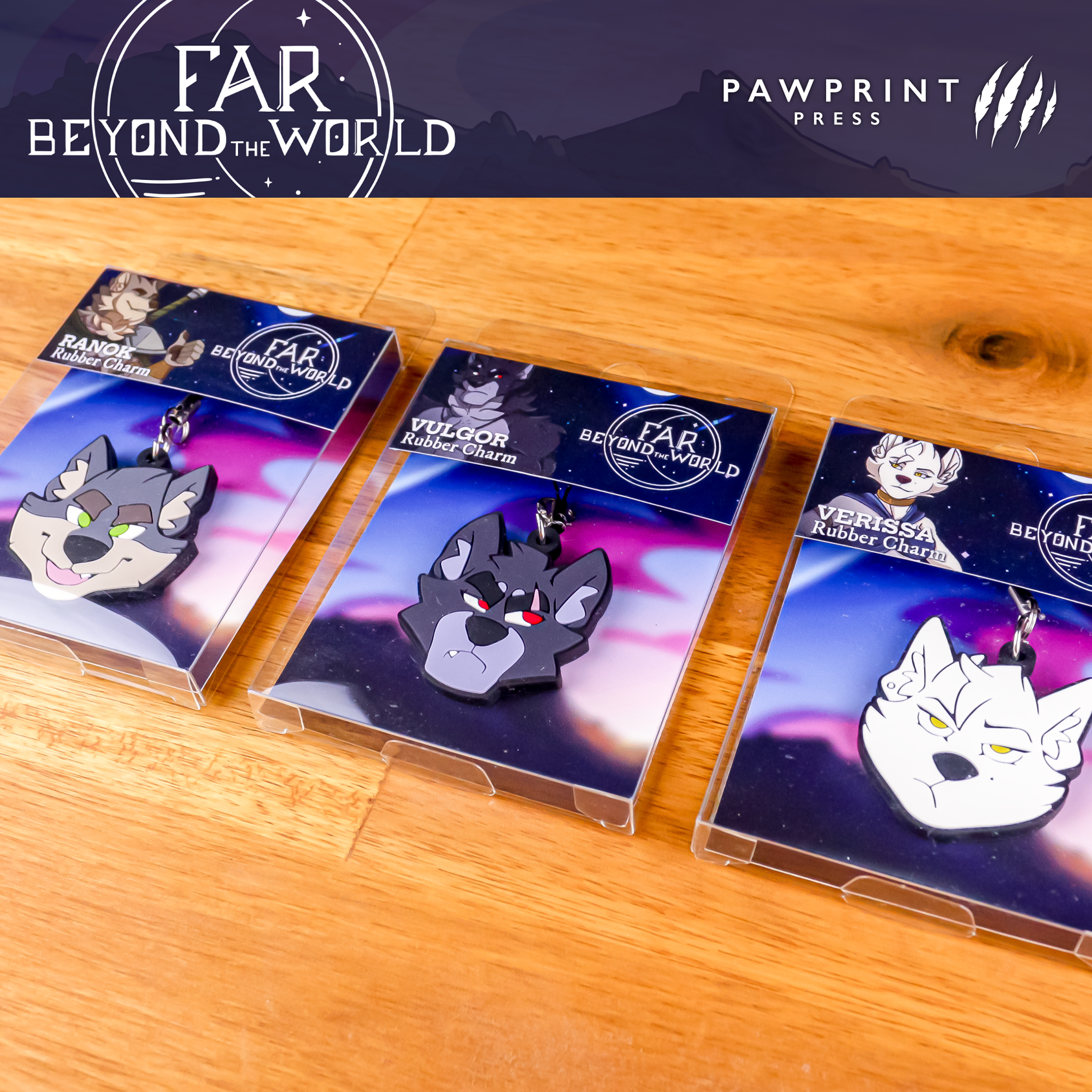 Far Beyond The World Rubber Charm Set Pawprint Press Official Store