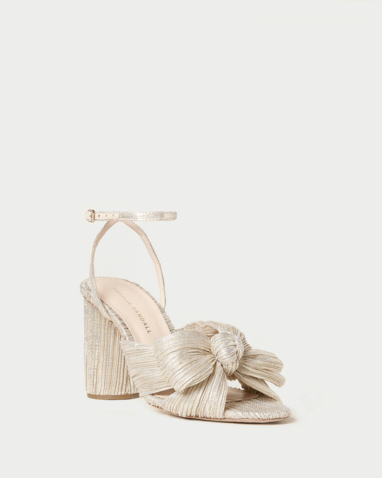 Loeffler Randall | Camellia Bow Heel Gold | Heeled Sandals | Shoes