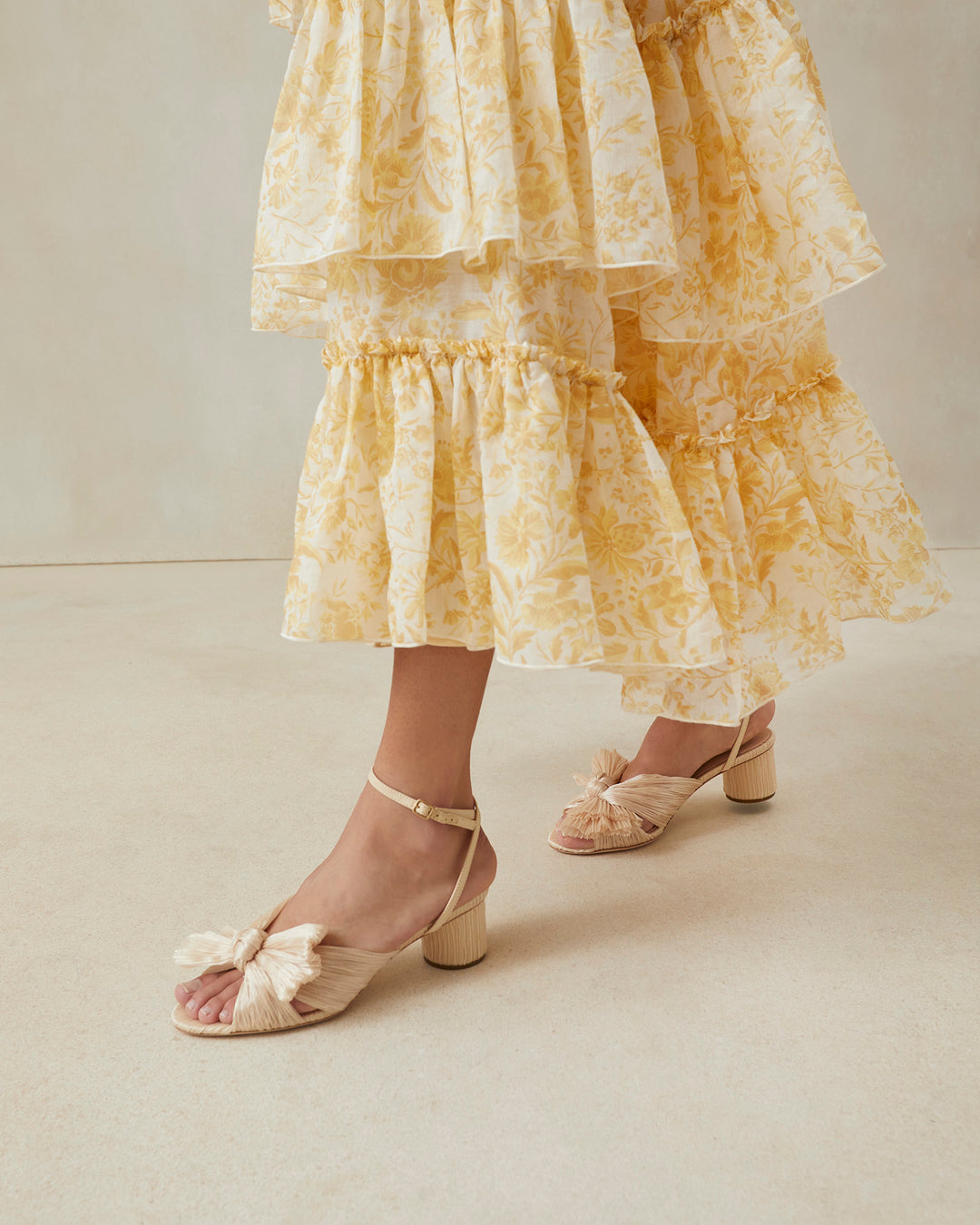 Loeffler Randall | Dahlia Bow Mule Gold | Heeled Sandals | Shoes