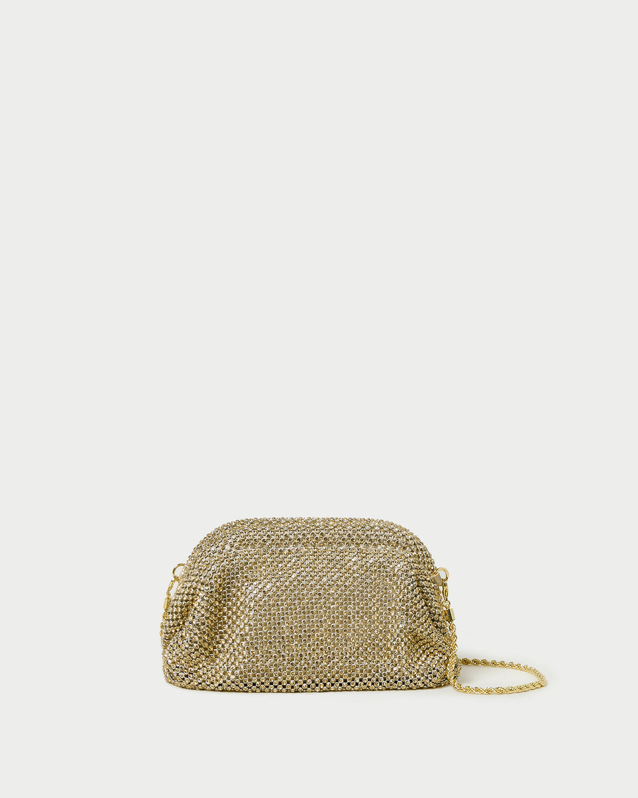 Loeffler Randall | Doris Gold Diamanté Mini Pouch I Clutches I Handbags