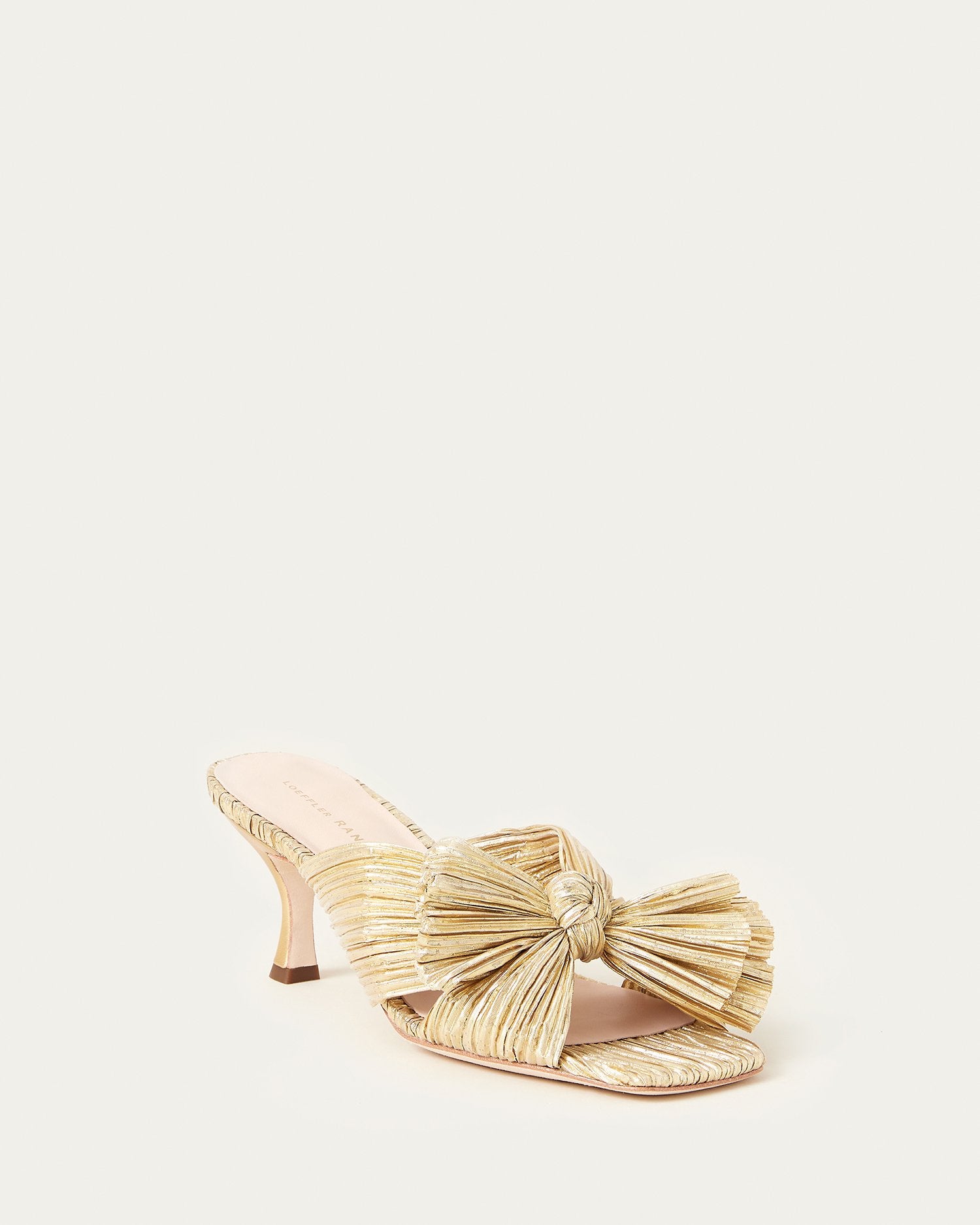 gold bow mules