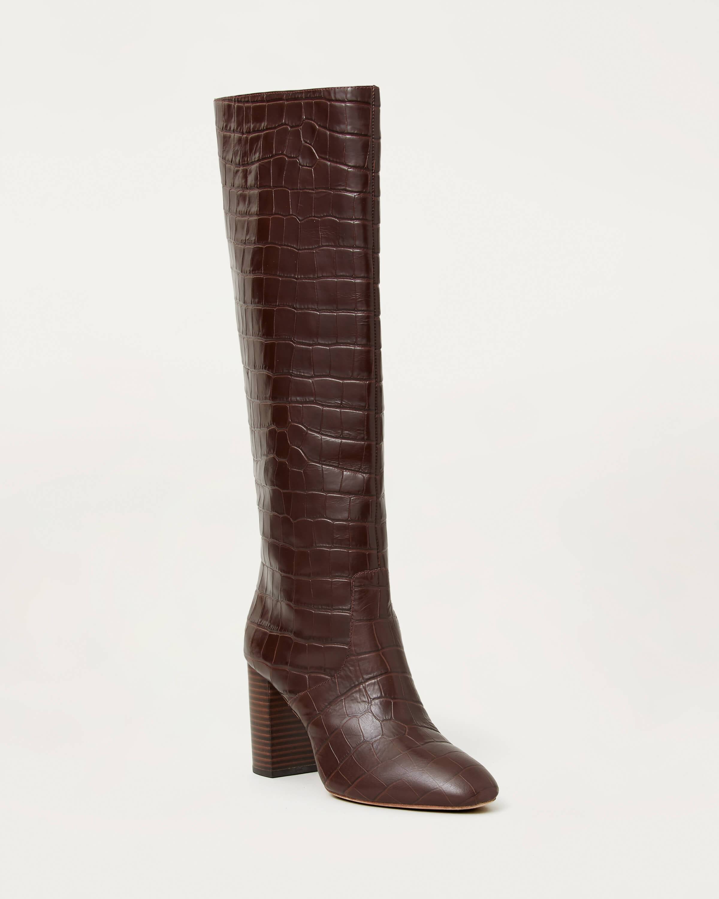 Buy > dark brown booties with heel > in stock