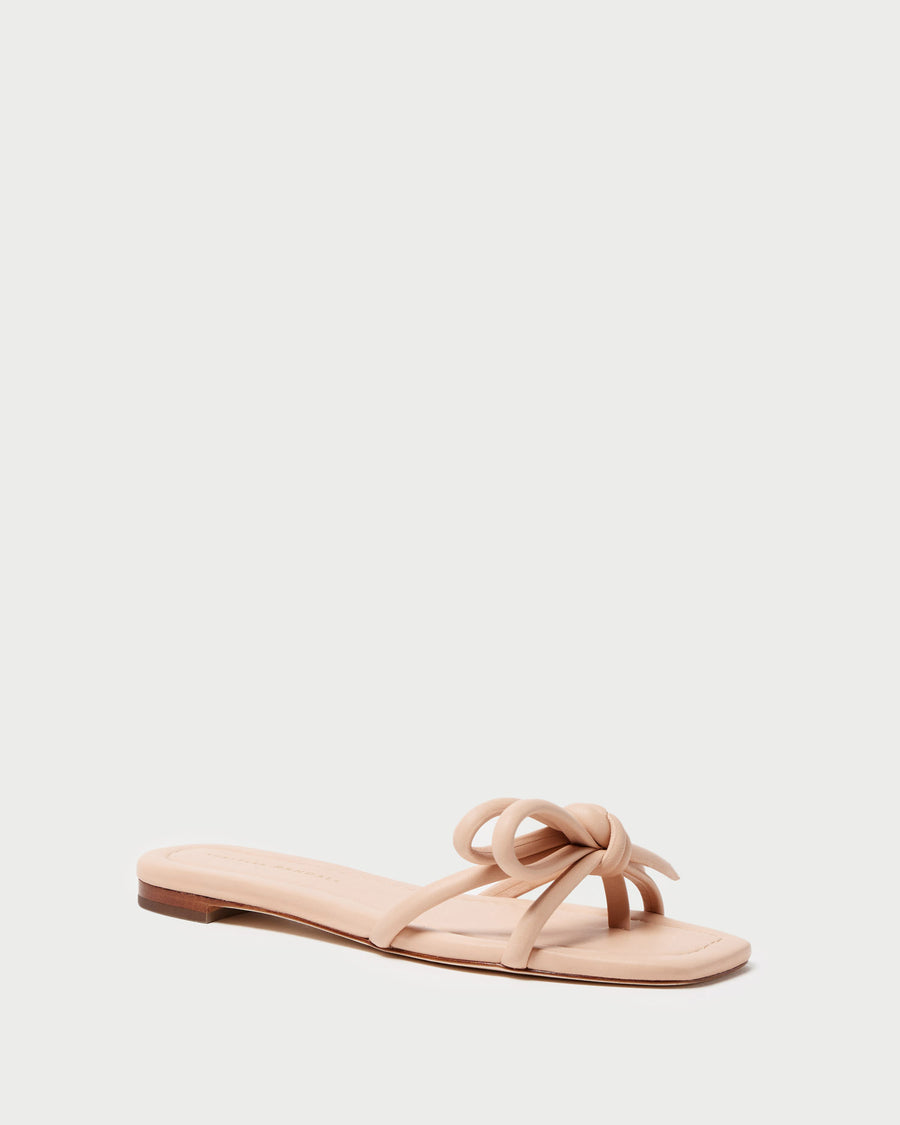 Loeffler Randall | Hadley Cacao Bow Sandal I Flat Sandals I Footwear