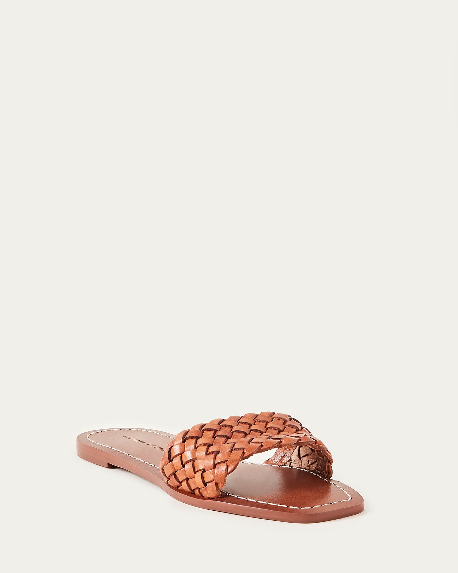 woven leather slide