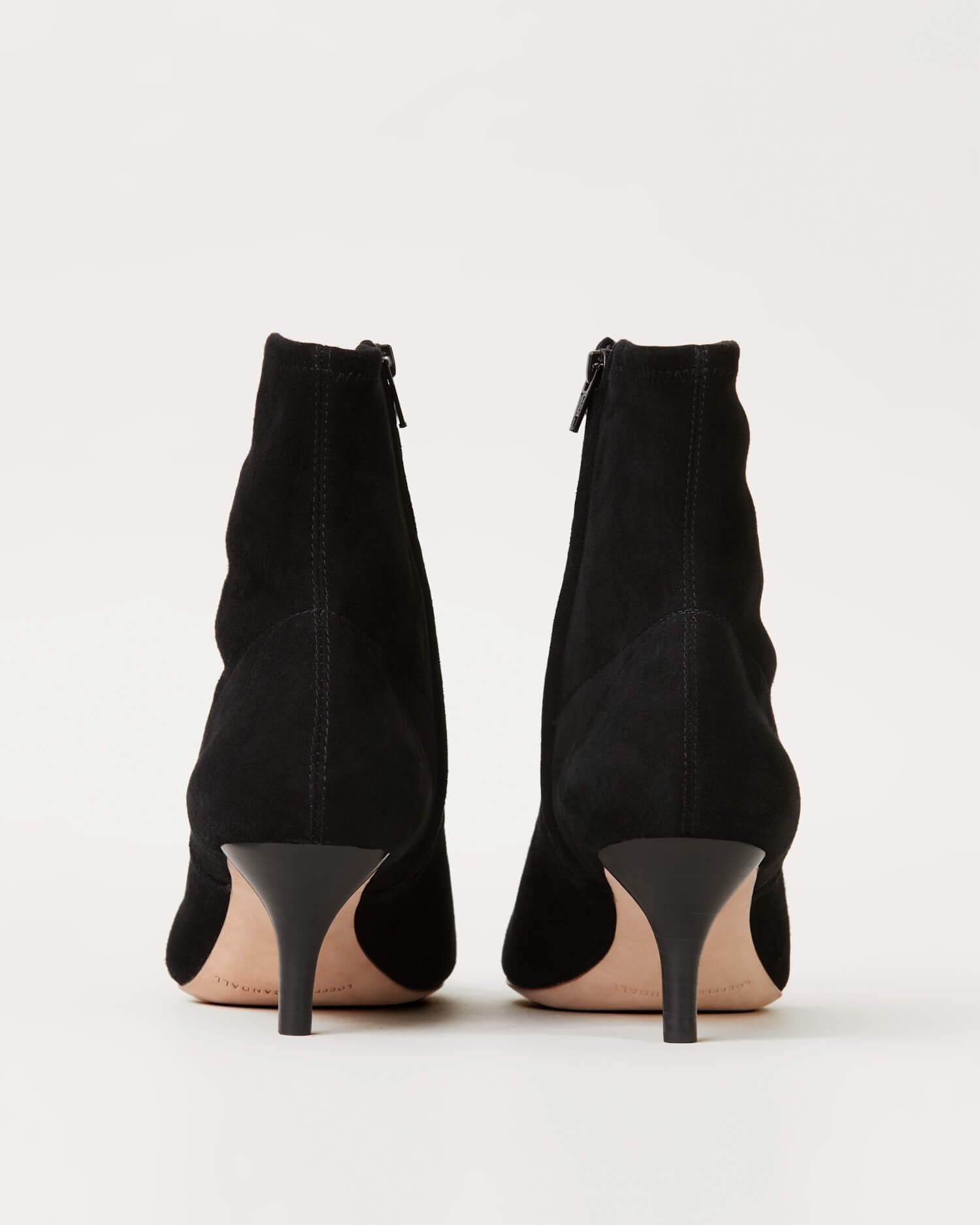 black suede kitten heel ankle boots uk