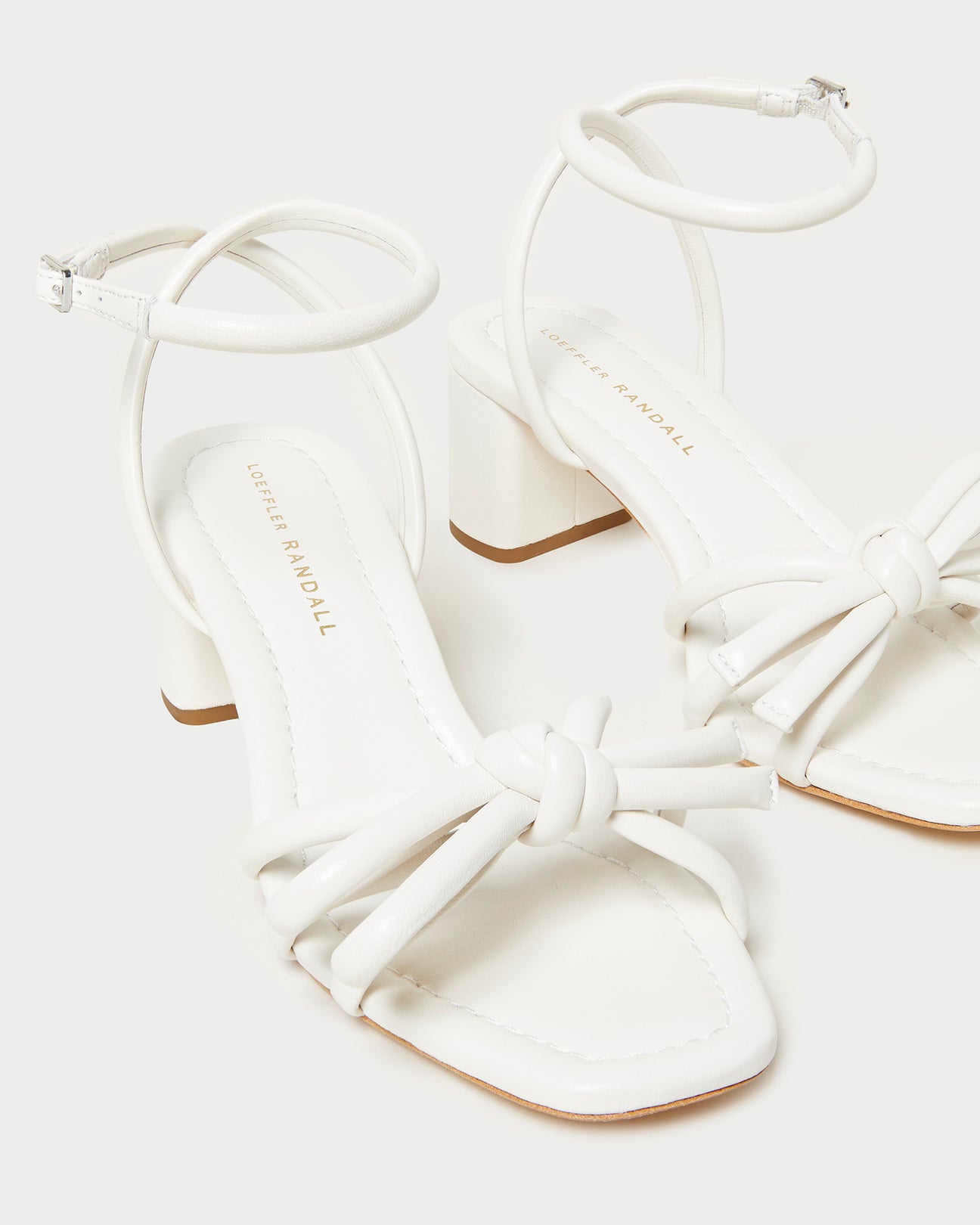 Loeffler Randall | Mikel White Bow Mid-Heel Sandal I Heeled Sandals I ...