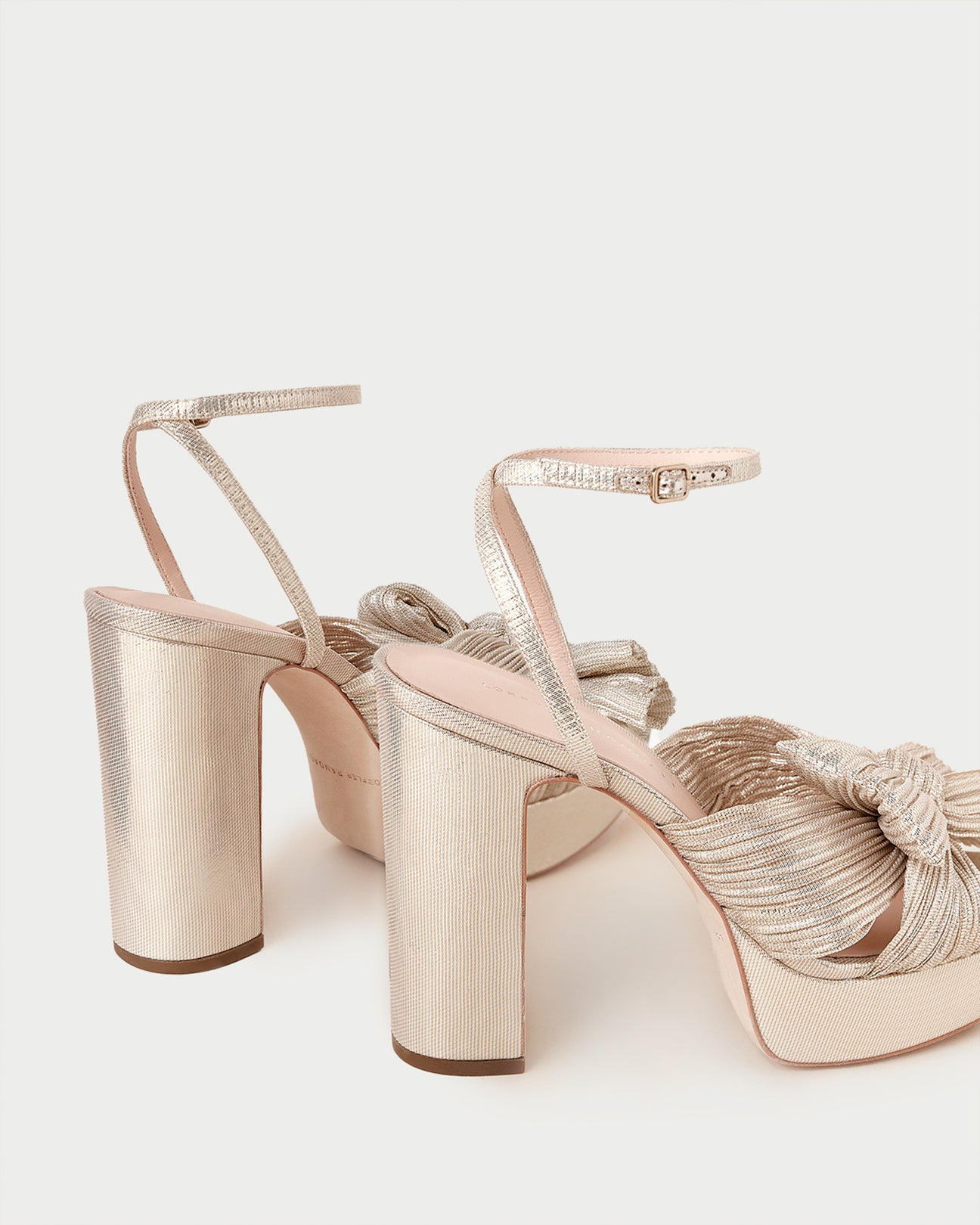 Loeffler Randall | Natalia Platinum Platform Bow Heel | Heeled Sandals ...