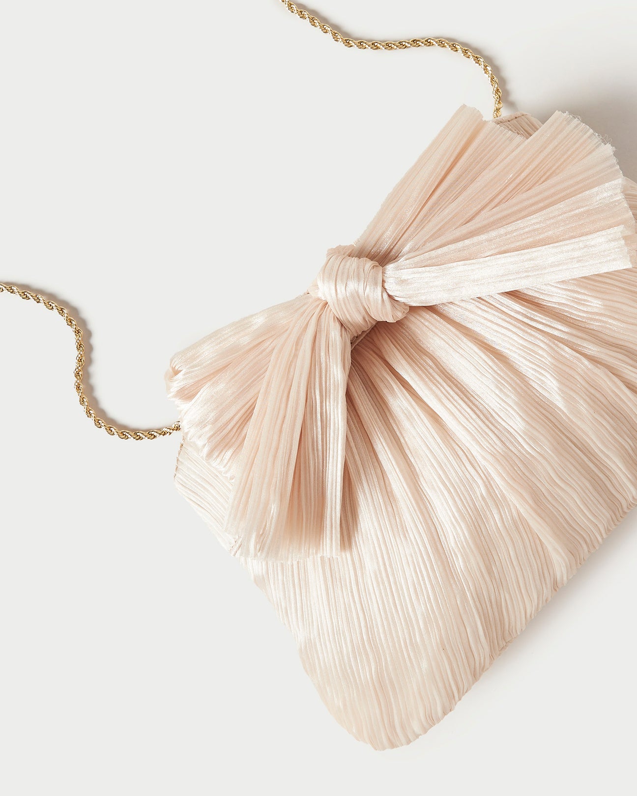 Loeffler Randall | Rayne Pleated Bow Clutch Gold | Clutches | Handbags