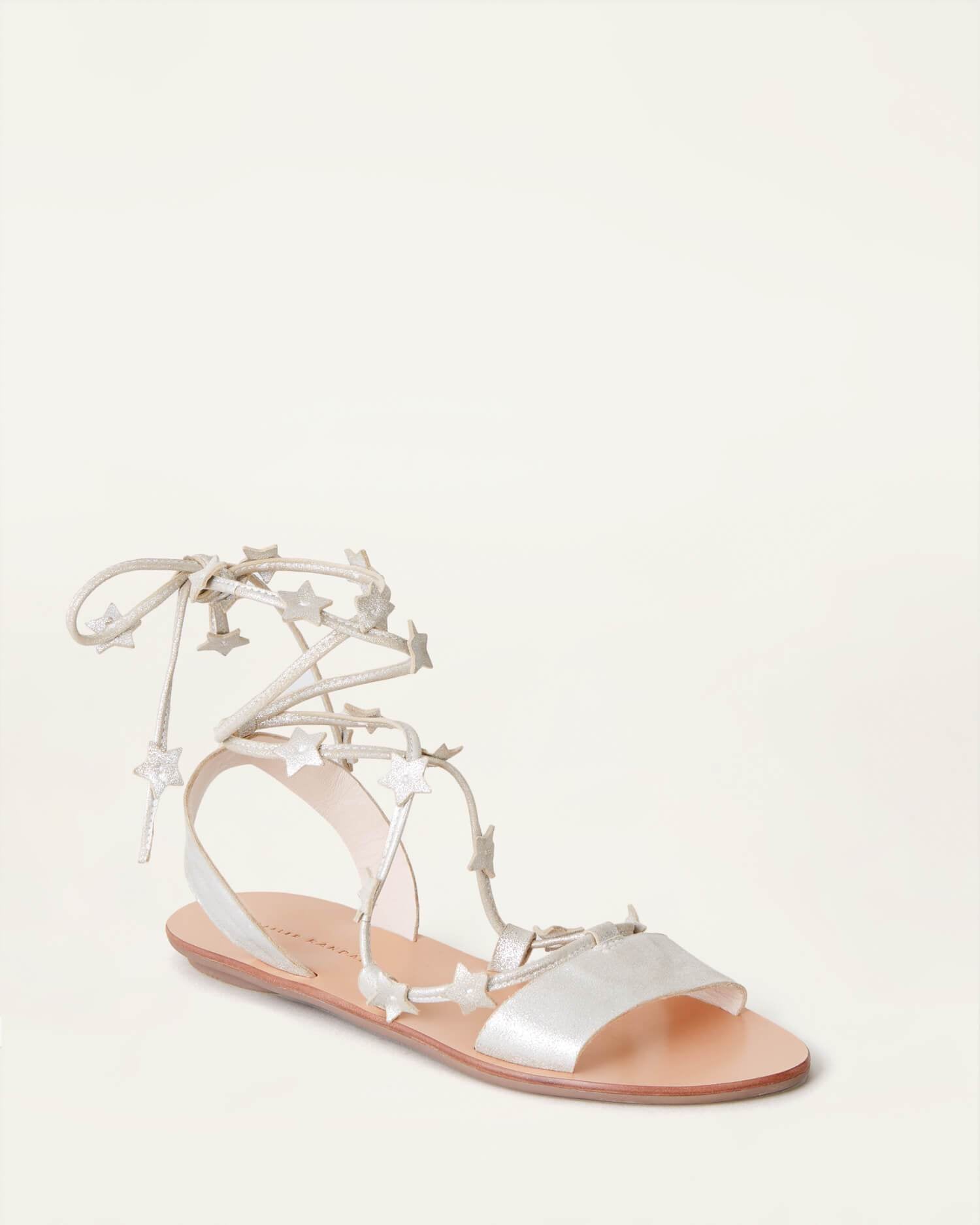 silver ankle wrap sandals