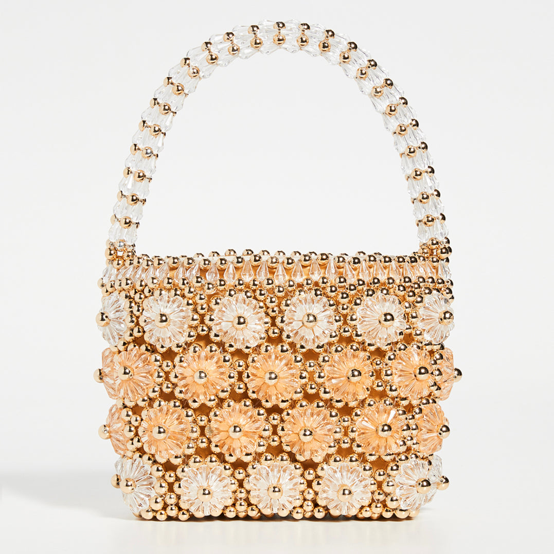 gold beaded bag