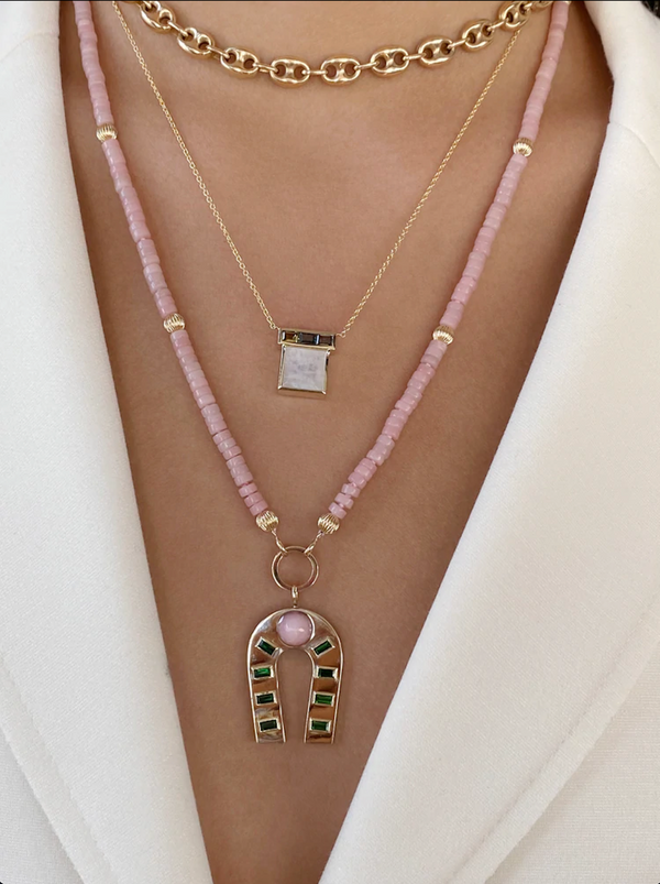 Pink and Rose Gold Crystal Beaded Necklace | ORCHID and OPAL 