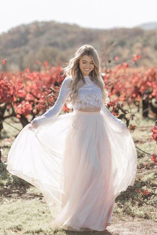 pink beach wedding dresses