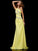 Sheath/Column One-Shoulder Beading Sleeveless Long Chiffon Dresses TPP0009090
