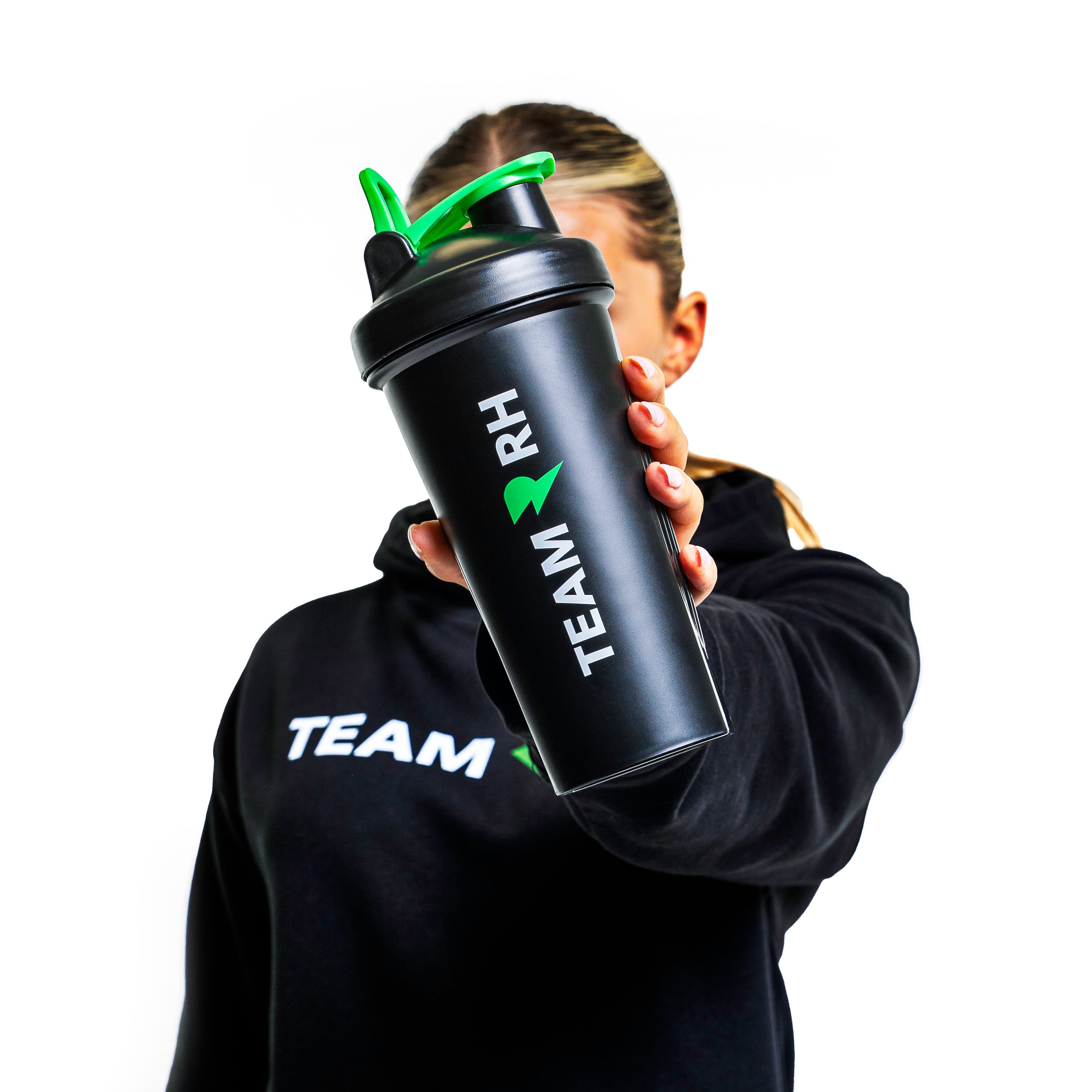 Team RH Black Protein Shaker Bottle