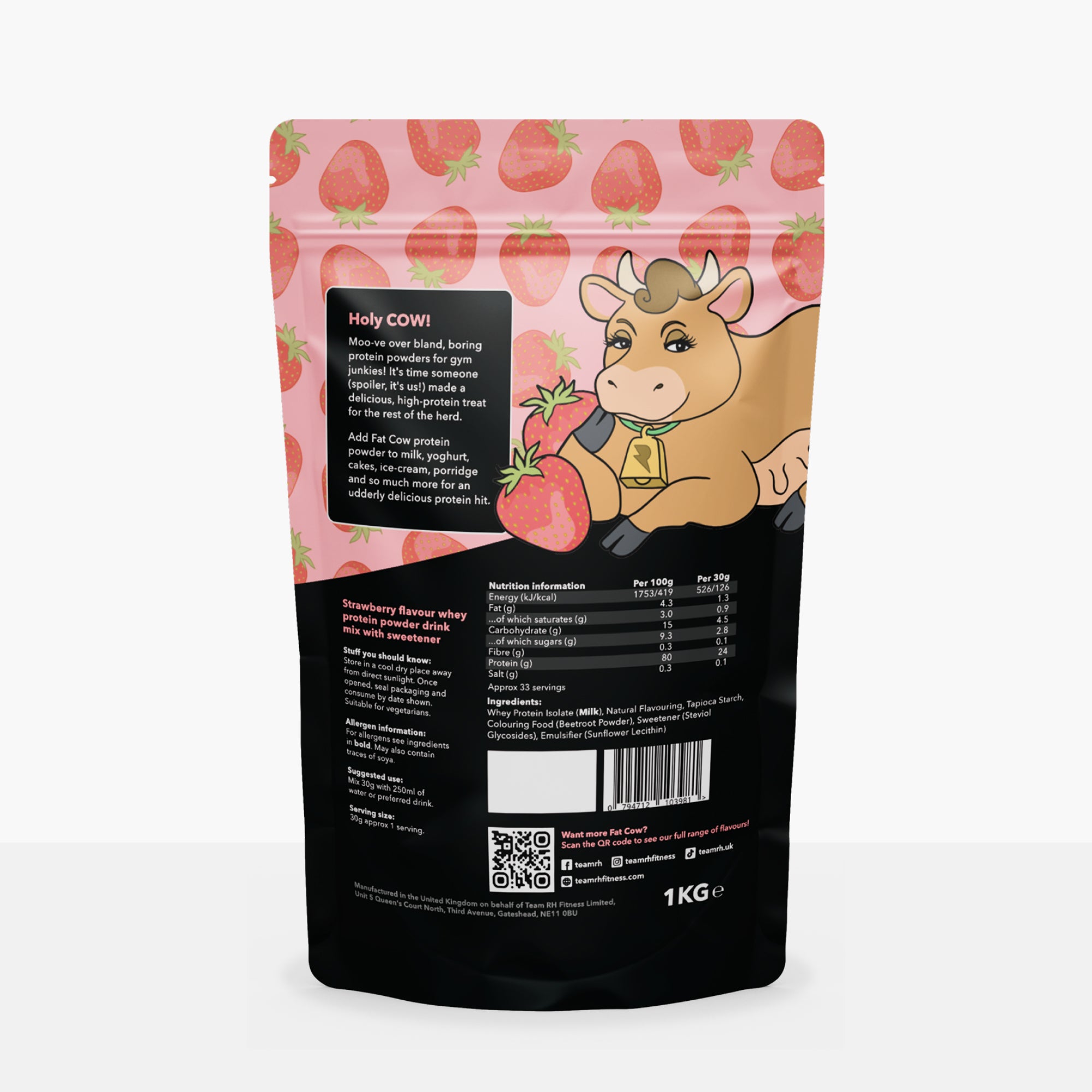Fat Cow Strawberry Whey Protein