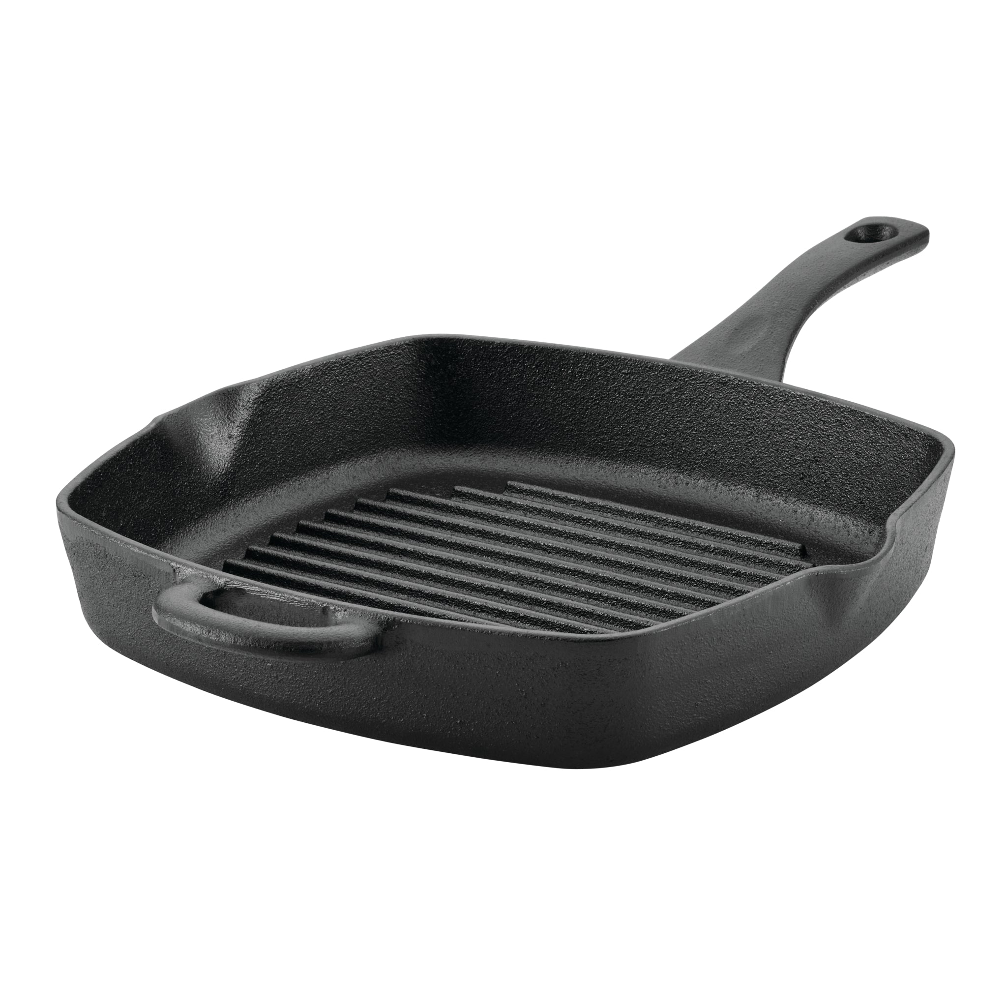 10 Inch Pre Seasoned Cast Iron Grill Pan With Helper Handle And Pour S Potsandpans 