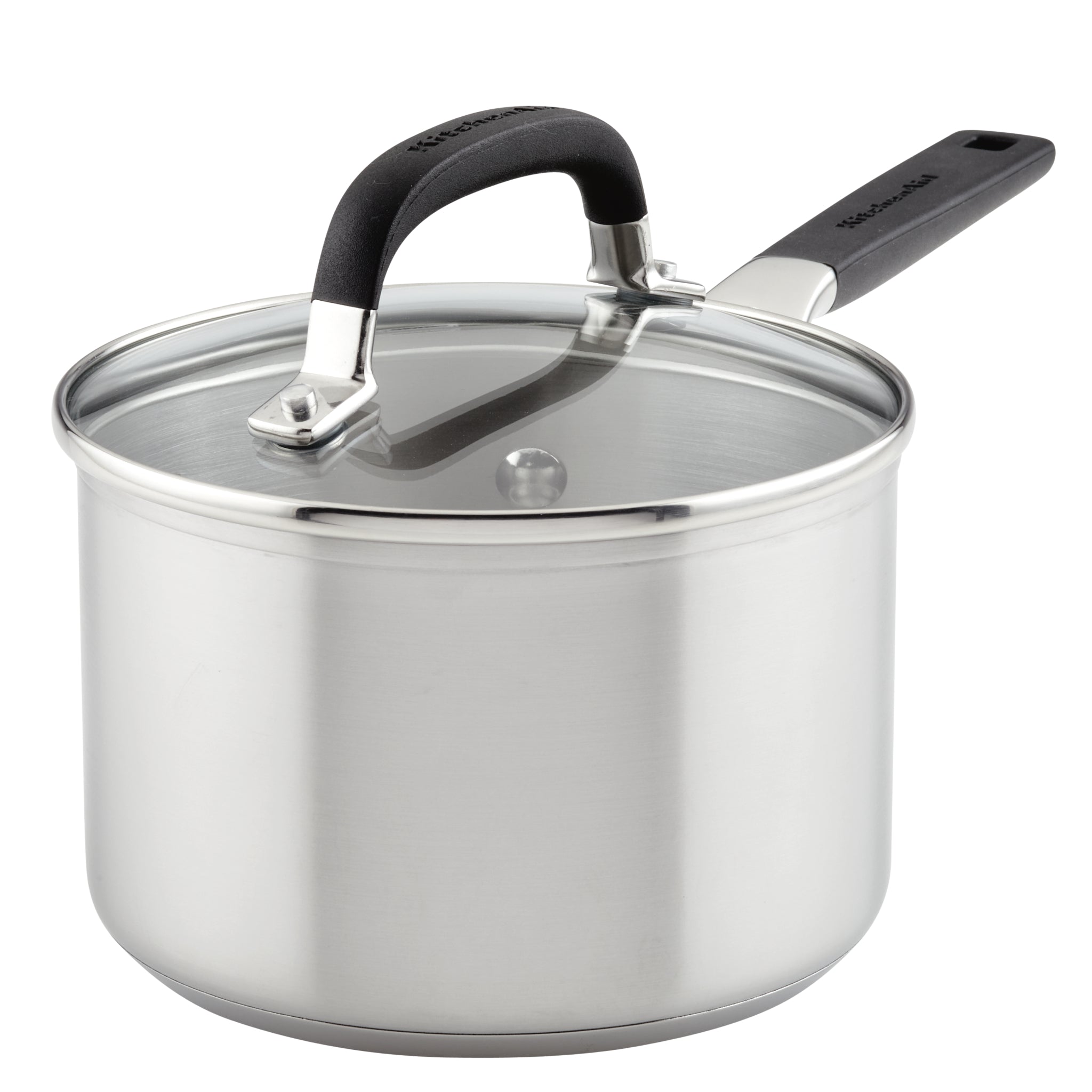 Stainless Steel 2-Quart Saucepan with Measuring Marks and Lid - PotsandPans product image