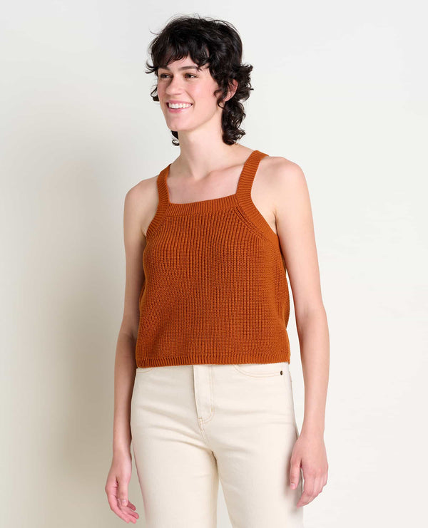 Track Cotton Rib Scoop Tank - Spruce Multi - M at Skims