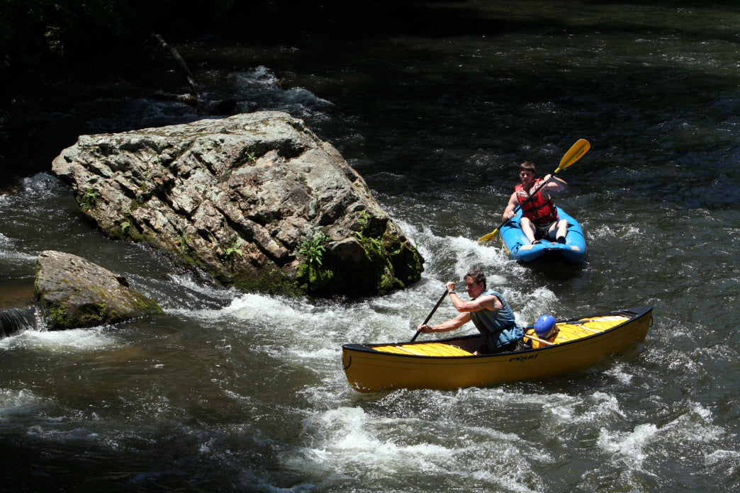 Paddling in the Nantahala River Gorge.