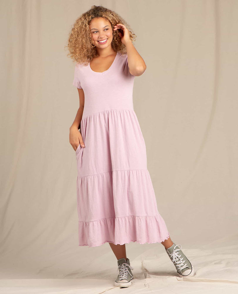 tiered midi dress