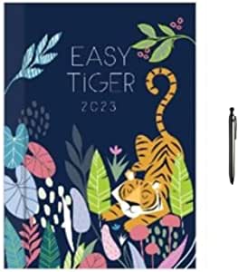 Image of 2023 Diary Slim Holographic Foil Week To View - Blue Easy Tiger
