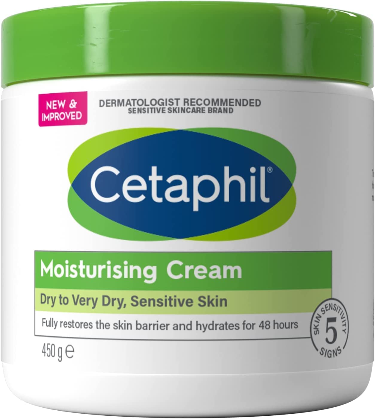 Image of Cetaphil Body Moisturiser, 450g, Moisturising Cream Sensitive Skin, With Niacinamide & Vitamin E