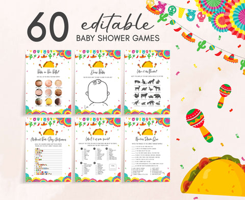 Editable Taco Bout A Baby Baby Shower Games Bundle