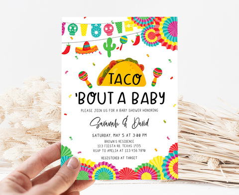 Editable Taco Bout A Baby Baby Shower Invitation
